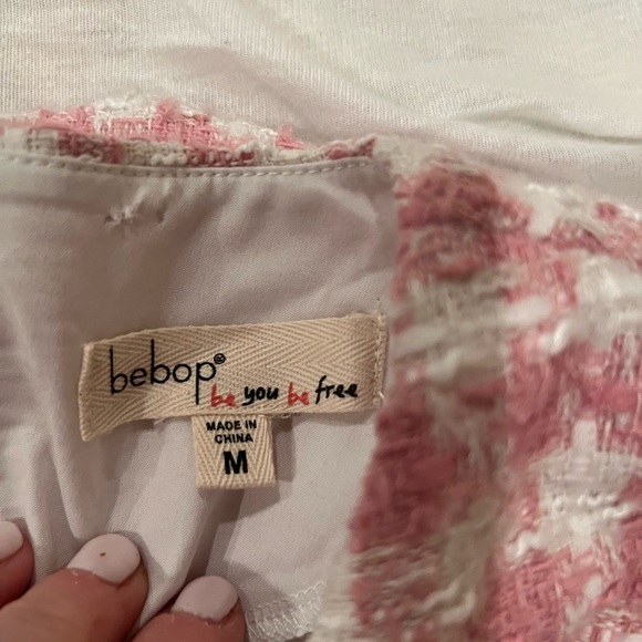 Tweed Button Pocket Shift Dress in Pink size M - Picture 5 of 6